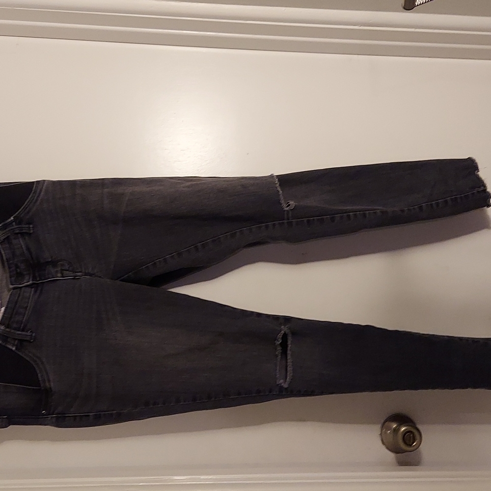 Ingrid & Isabel maternity black gray jeans ripped knee
